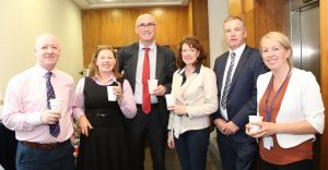 Pictured attending a coffee morning in aid of Hospice at David M. Breen & Co., Chartered Accountants and Business Advisors were Shane Ahearne, Pamela Pim, David Larkin, Gillian Nevin, David Breen and Carol Chapman.Photo: John Power